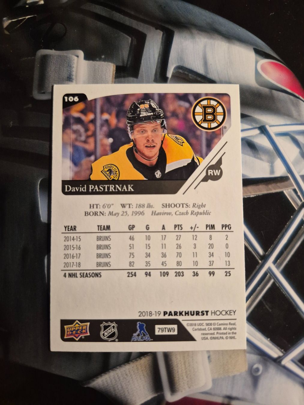 NHL Carte collezionabili: NHL David Pastrnak Boston Bruins – Usato da Treiten venduto da Sauber73 1