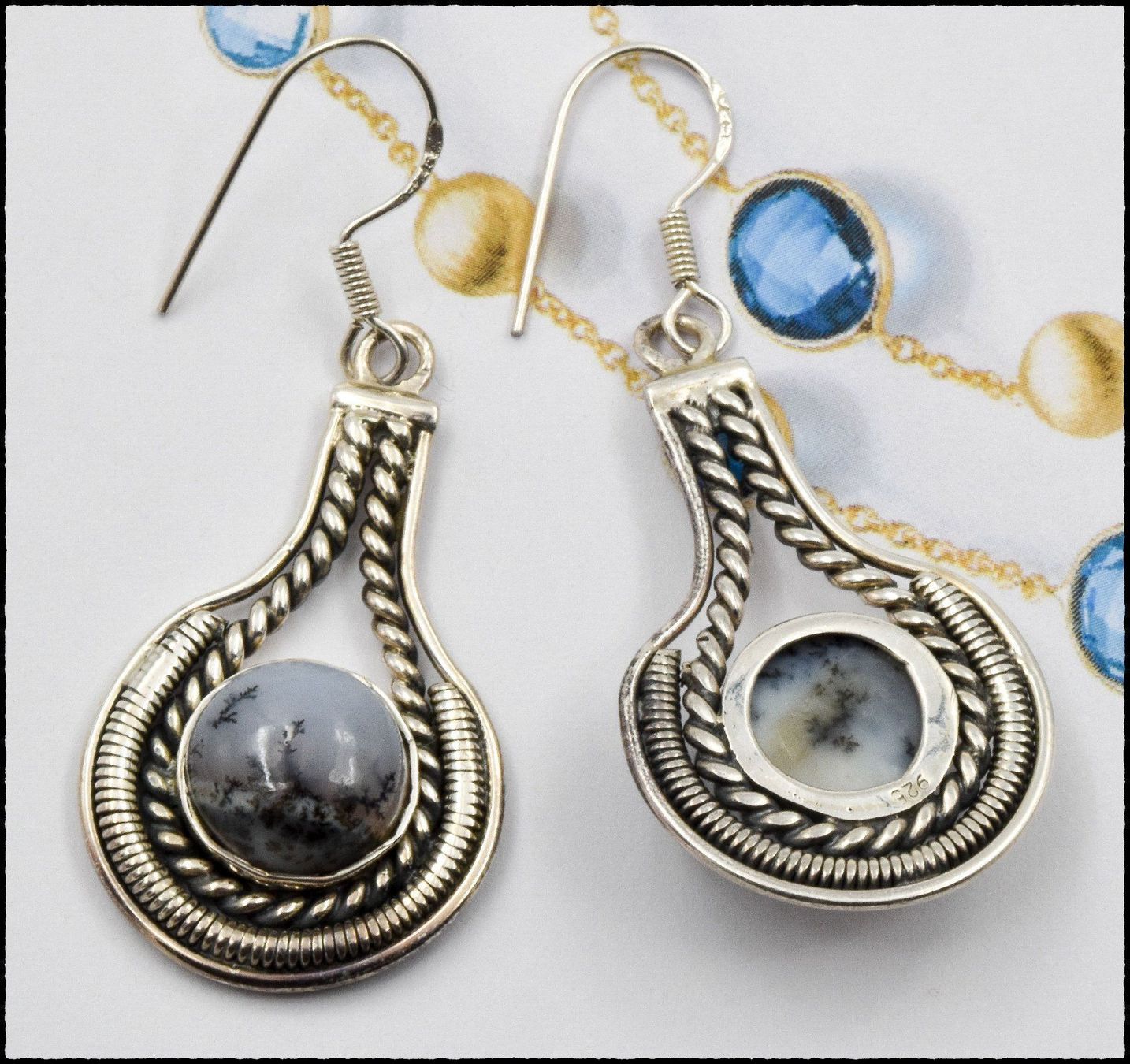 Orecchini pendenti & Orecchini a lobo: DENDRITE OPAL, Dendriten Opal Ohrhänger 925 Silber – Nuovo e nell'imballaggio originale da Oberglatt ZH venduto da Goldfee1 2