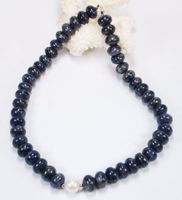 BlaueGraue Schaumkorallen Kette 925 Silber