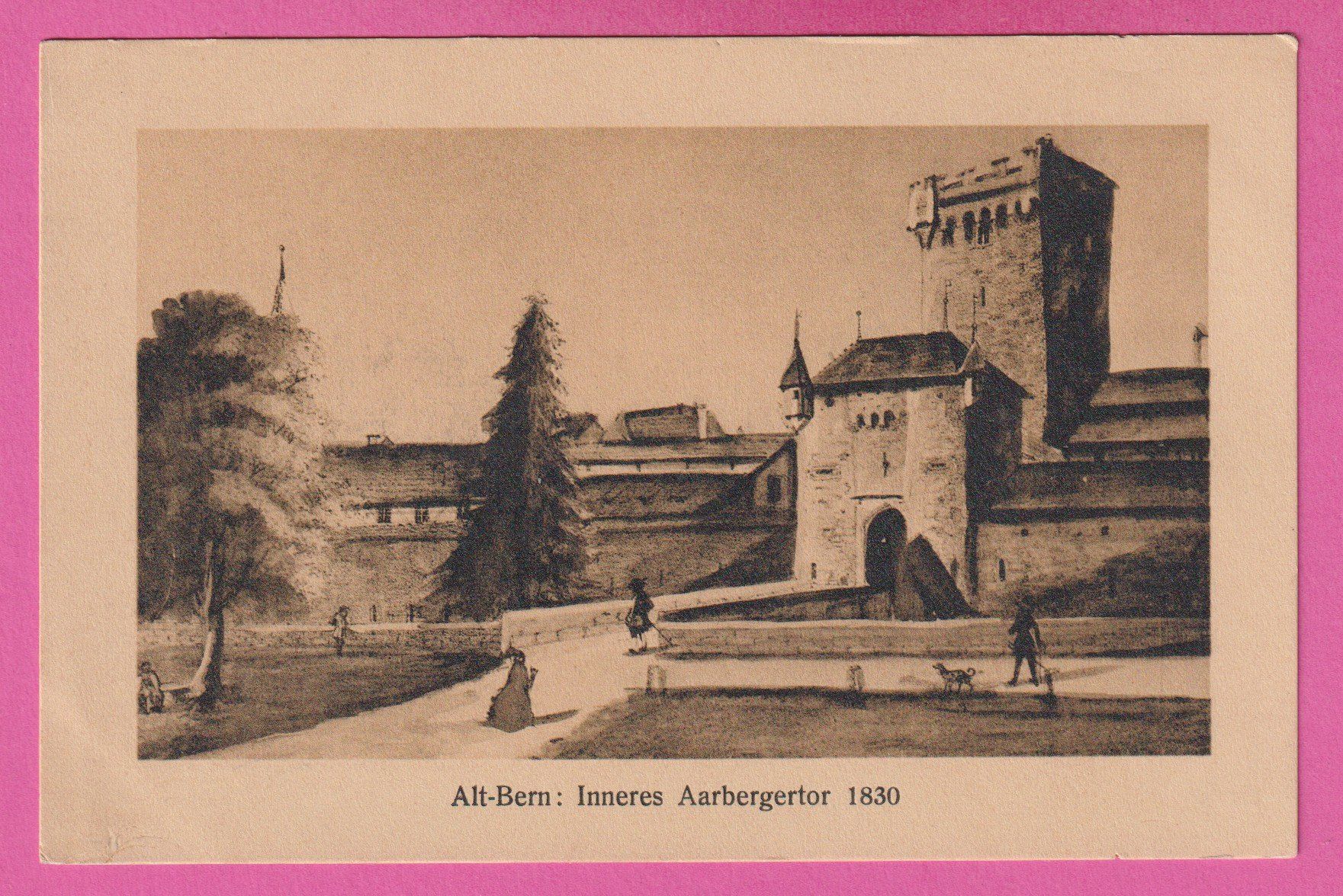 Cartoline postali: Alt Bern Inneres Aarbergertor 1830 – Usato da Einsiedeln venduto da dillie