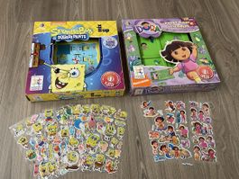 Jeux Smart Games Bob l'Eponge et Dora avec autocollants