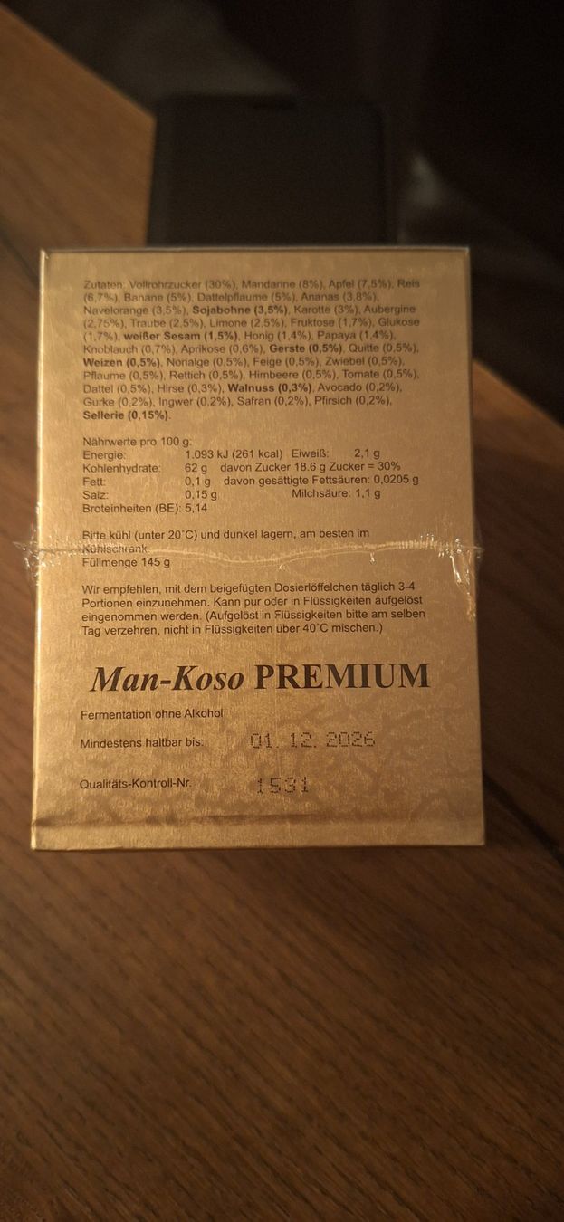 Aliments & Spécialités: Man Koso Premium – Neuf avec emballage d'origine à Schupfart par Resi66 1