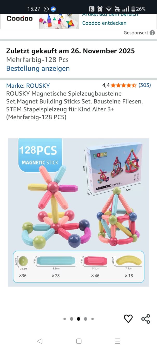 Giocattoli: ROUSKY Magnetische Spielzeugbausteine Set 3+ – Usato da Zürich venduto da sof_f2ts 4