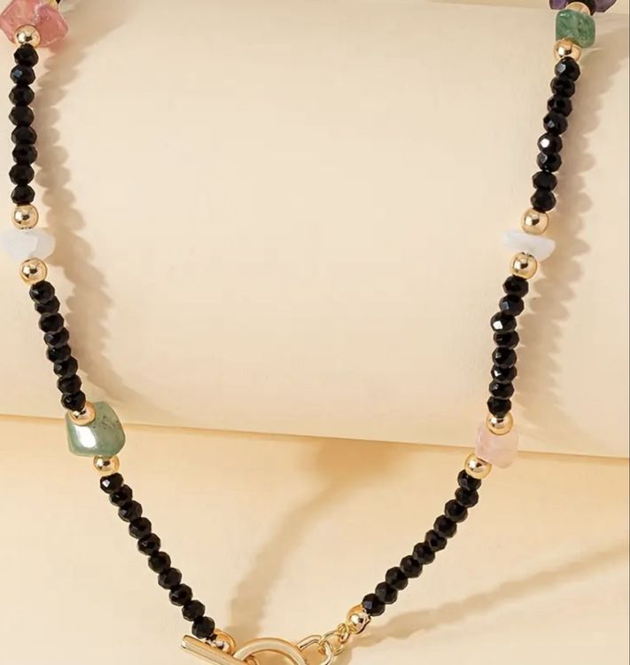 Collier perles émaillées blanche acier inoxydable argent - JM SEV Créateurs
