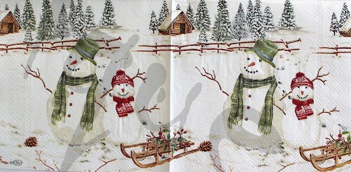 Tovaglioli: Serviette schneemann (w382) 3Stk. – Nuovo (secondo la descrizione) da Schlatt TG venduto da kreativ-atelier