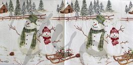 Serviette schneemann 25x25 (w382) 2Stk.