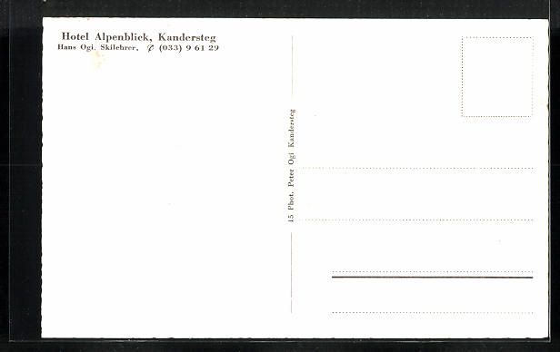 Cartoline postali: AK Kandersteg, Hotel Alpenblick – Usato da Berlin venduto da bartko-reher 1