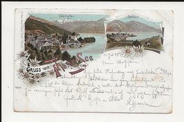 AK 1898 Gruss vom Thunersee  Oberhofen/Spiez    ab 1.-  🤩