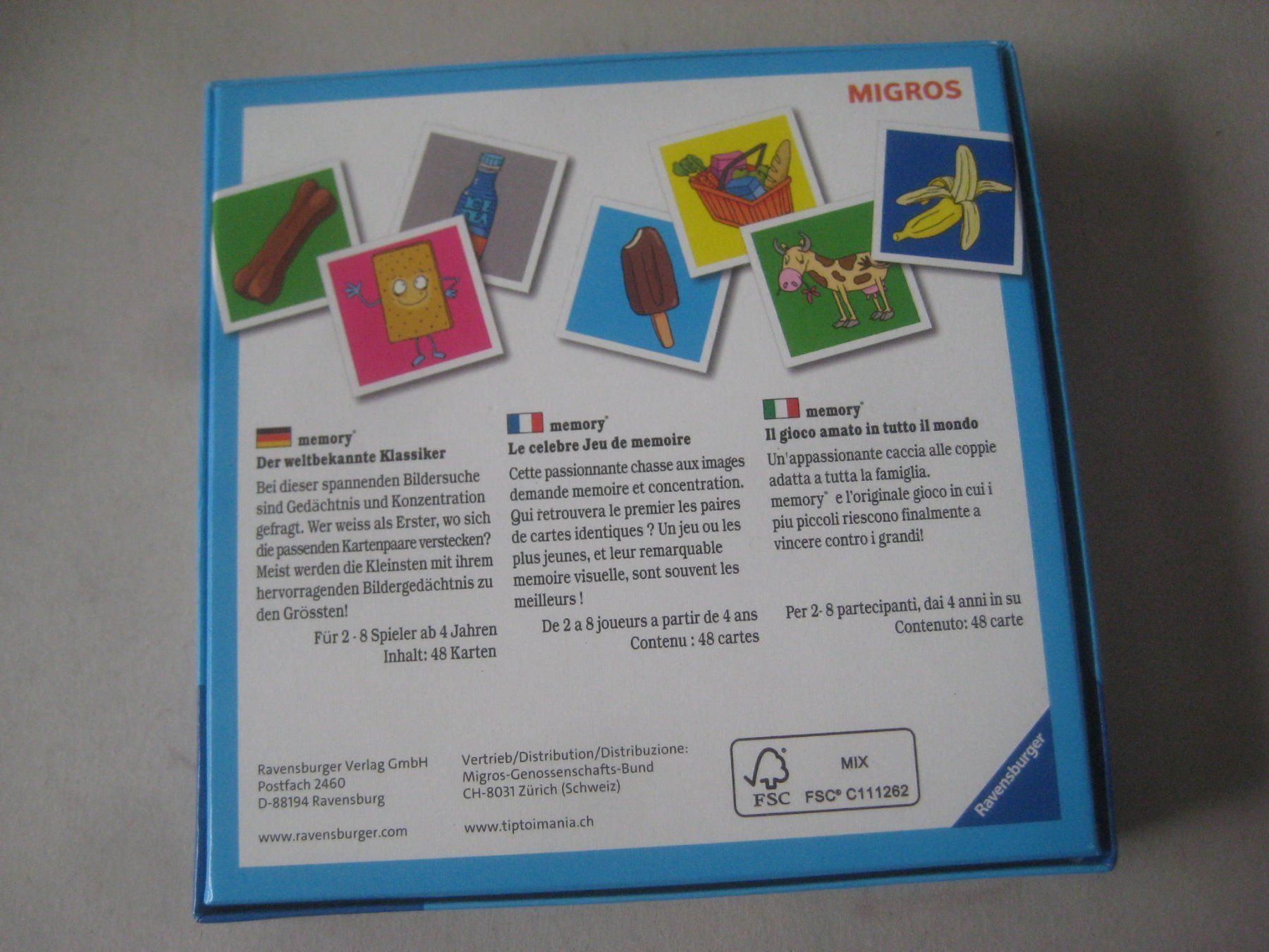 Migros Spiele: MEMORY   SPIEL – Neu (gemäss Beschreibung) aus Uster von flocke1 2