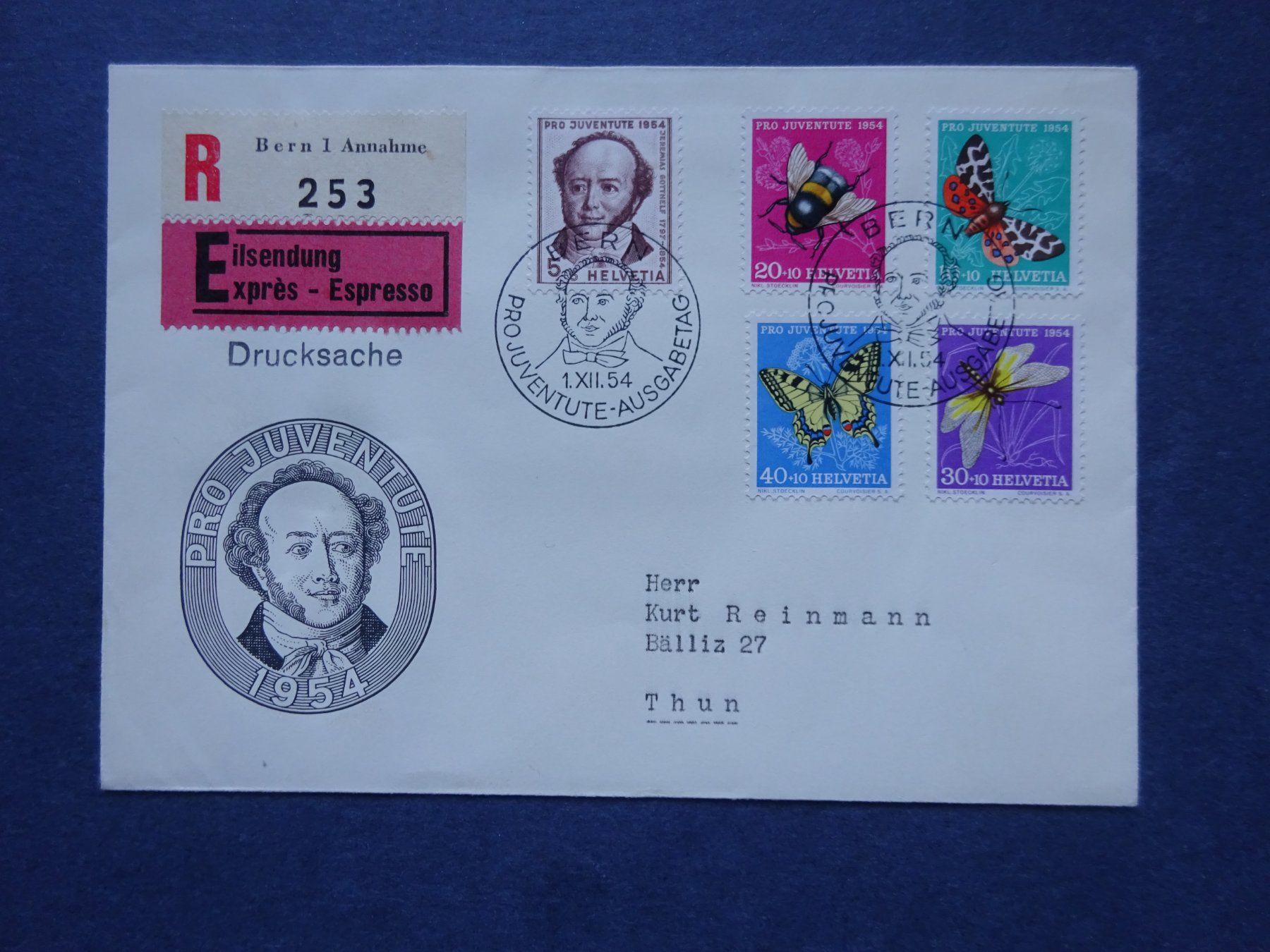 Alle Briefmarken: 1954 Pro Juventute FDC – Gebraucht aus Appenzell-Steinegg von adi1975 1