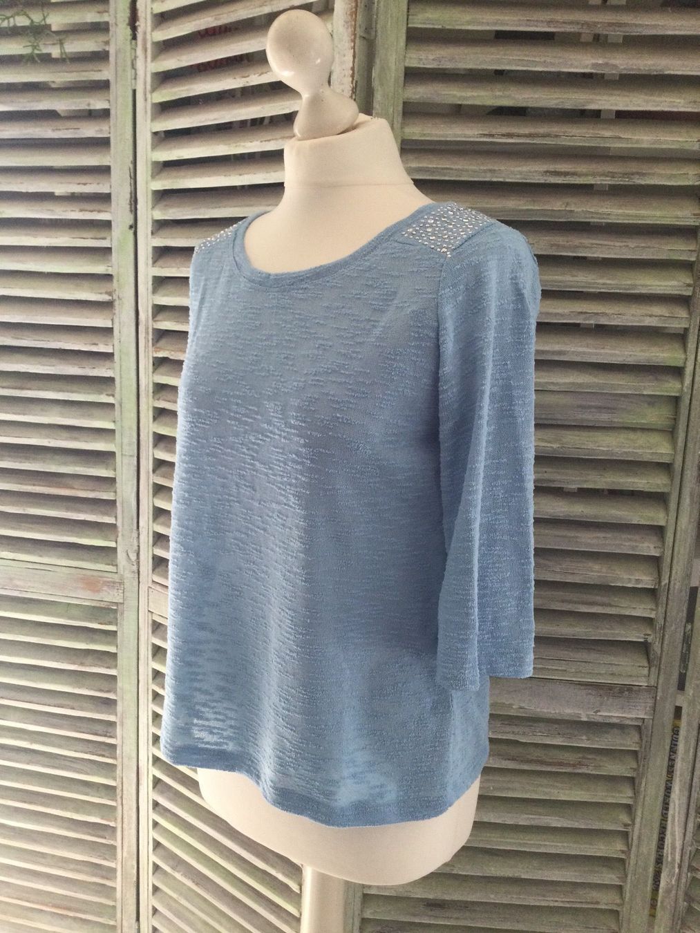 Zebra Top: T-shirt/Sweat bleu clair strass ZEBRA – Usato da Agiez venduto da chouchanelle 1