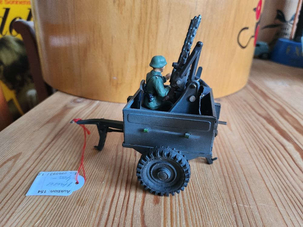 sehr Seltener Hausser Elastolin MG Wagen Vorkrieg 1