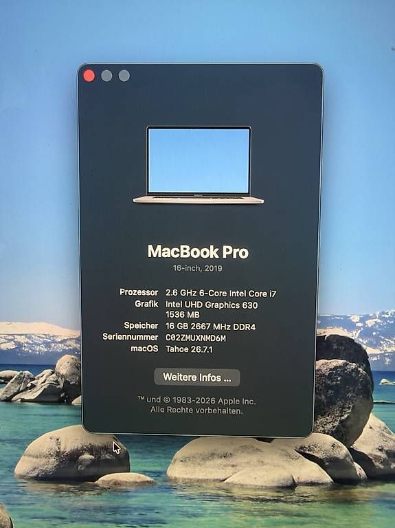 Notebook: Macbook Pro 16 / 26 mal geladen – Usato da Sirnach venduto da almostriderlf 4