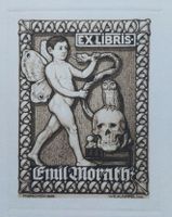 Exlibris entworfen von Wilhelm Appel - Heliogravur Tod