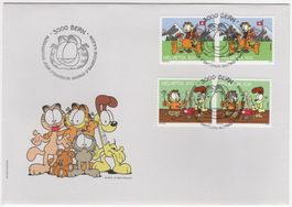 Garfield Serie in Paaren aus Markenheftchen auf ill. FDC