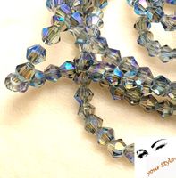 50 Stk. Glas-Perlen 4mm lila/blau metallic Lüster