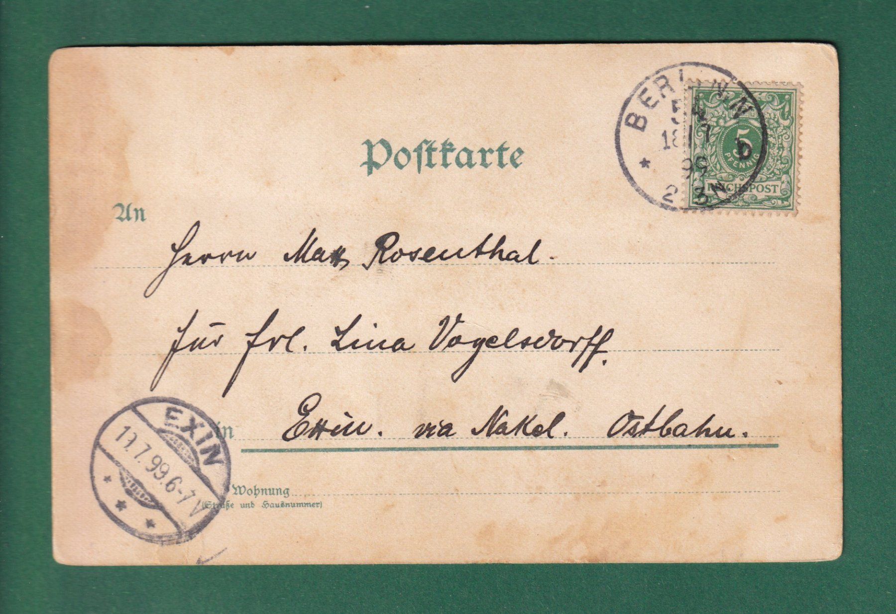 Cartoline postali: BERLIN - Denkmal Kaiser Wilhelm - 1899 – Usato da Pully venduto da nicecards-shop 1