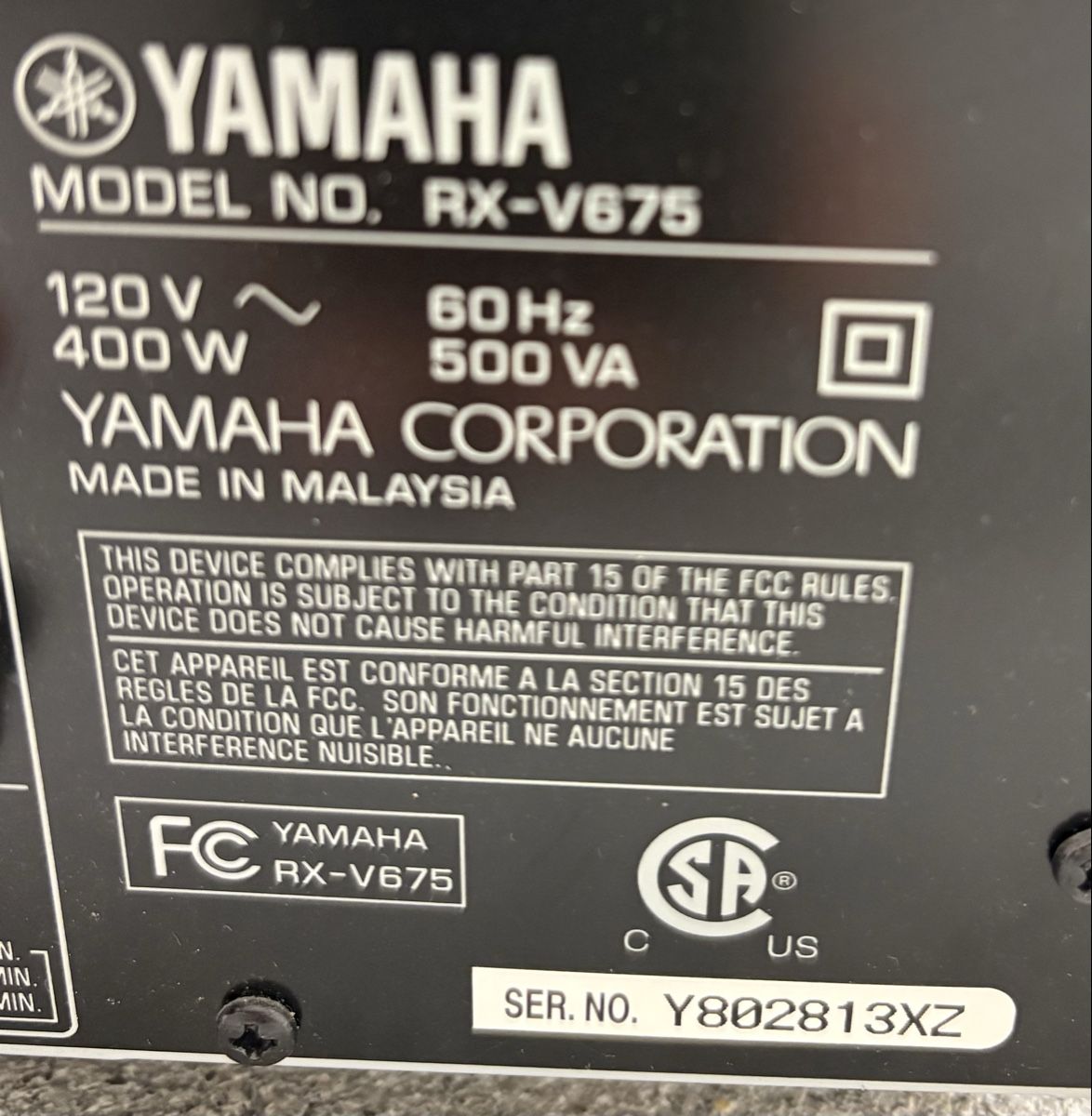 Yamaha Ricevitori: YAMAHA AV Receiver RX-V675 ab Fr. 1.-  – Usato da Perlen venduto da S0nG0ku 1