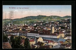 St. Gallen, Teilansicht mit Post und Bah