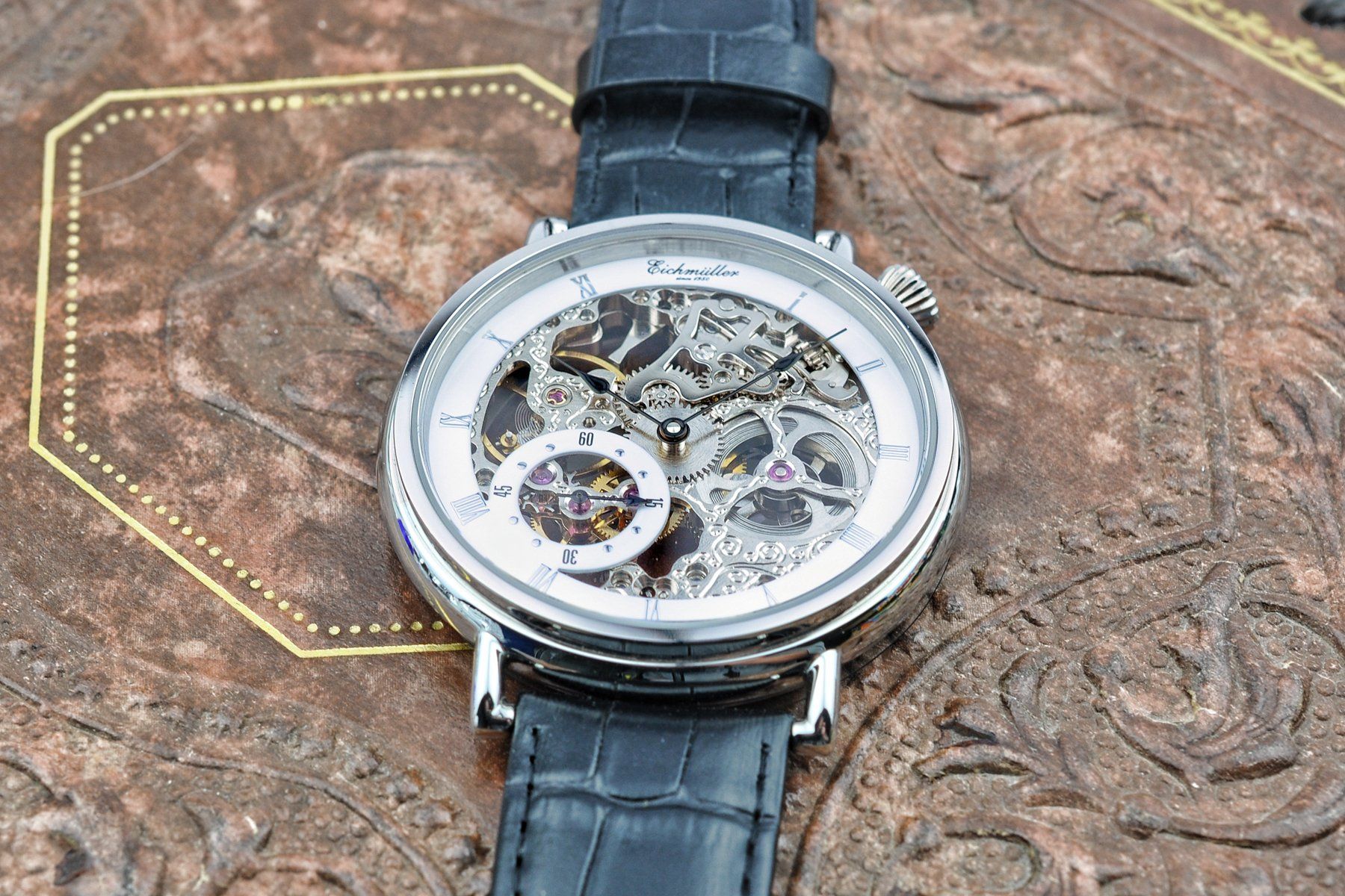 Orologi: Eichmüller schöne grosse Skelettuhr 50mm – Nuovo e nell'imballaggio originale da Wittenbach venduto da Gapservice 2