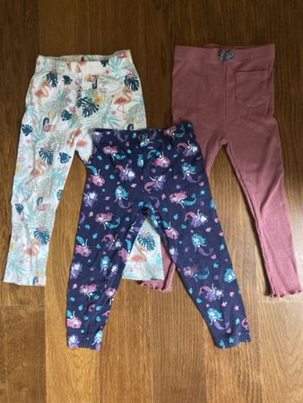 3 Kinder Leggings Gr 92 gut bis sehr guter Zustand