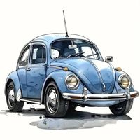 🚗💙Stylischer Vintage-VW Käfer Bügelbild–Für coole Looks!💫
