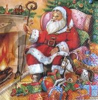 Serviette santa vor dem kamin (w398) 2Stk.