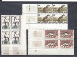 Colonies françaises 3 blocs de 4 **Côte des Somalis 1958