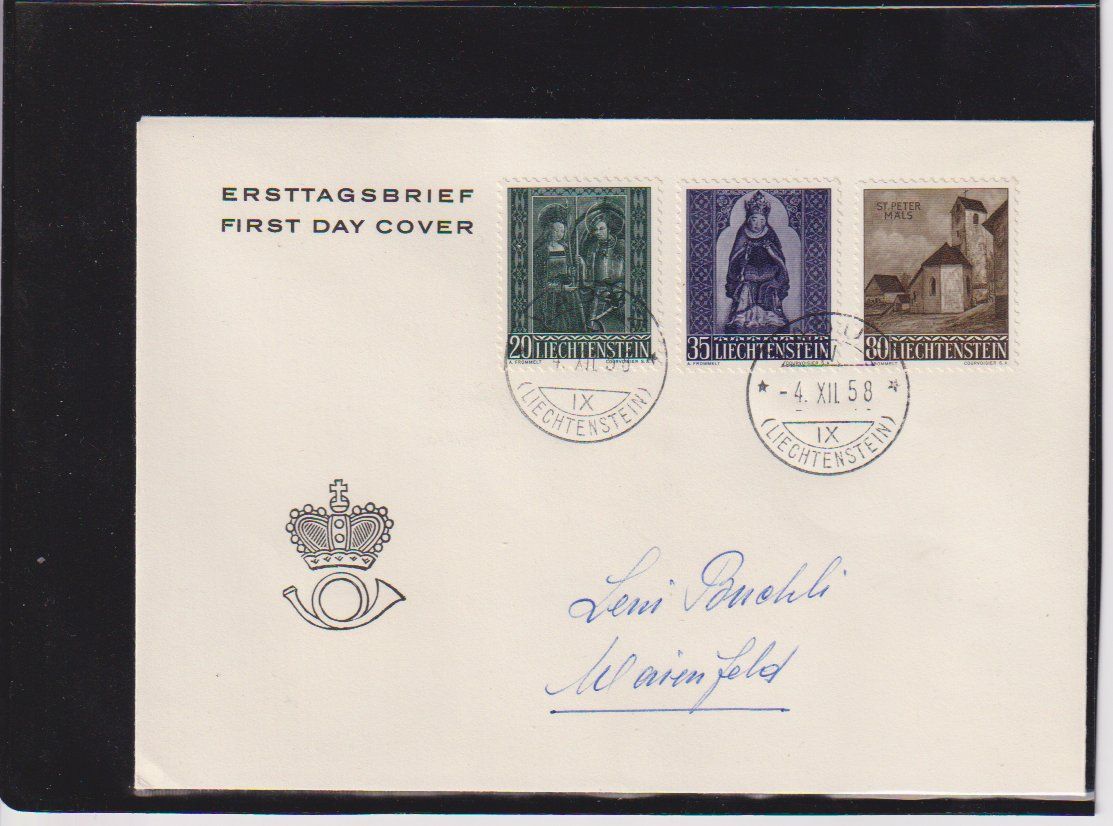 Tutti i francobolli: Fl. Fdc 1958 nach Maienfeld. – Usato da Dornach venduto da kloster33