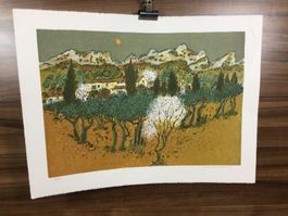 Gebrauchte Lithografie von Marco Richterich signiert
