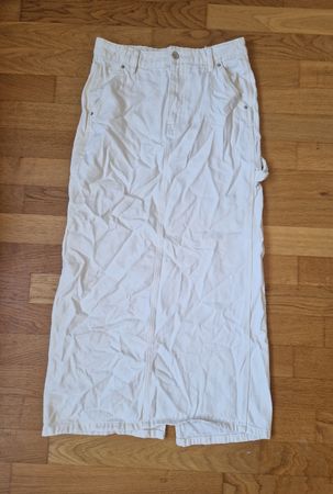Weiss/Beiger Jeans Maxirock, Gr. S