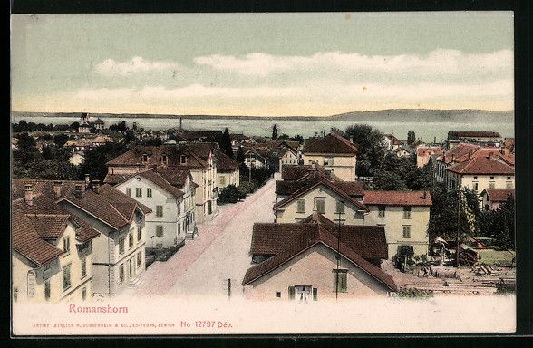 Cartoline postali: AK Romanshorn, Blick in den Ort, 1908 – Usato da Berlin venduto da bartko-reher