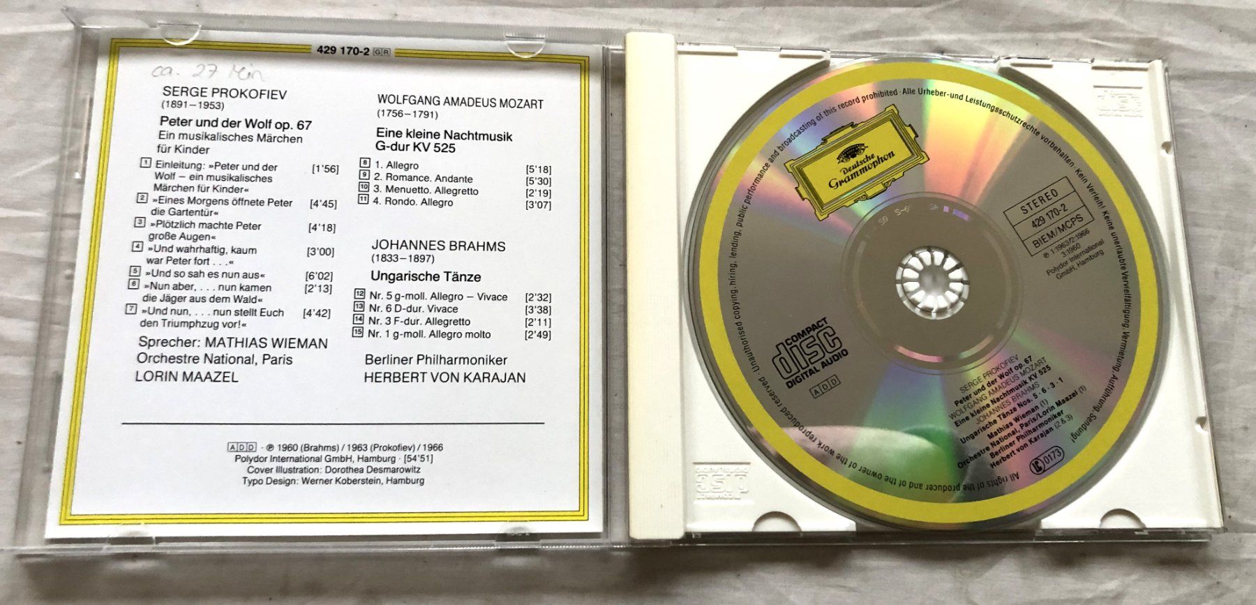 CD: Peter und der Wolf / Karneval der Tiere - CD – Usato da Schaffhausen venduto da durruti 1