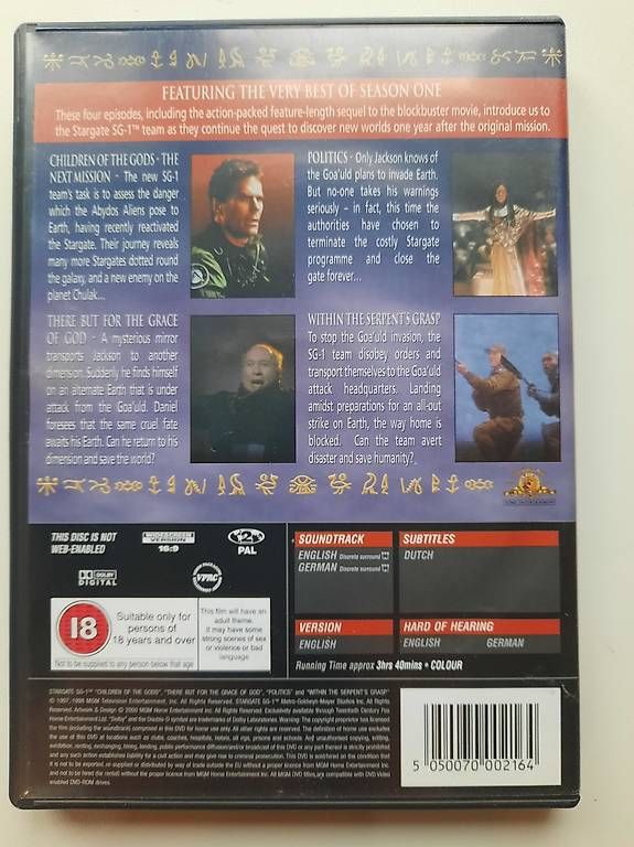 Tutti i DVDs: Stargate SG-1 volume 1 (DVD) – Usato da Montreux venduto da princessemalabar 1