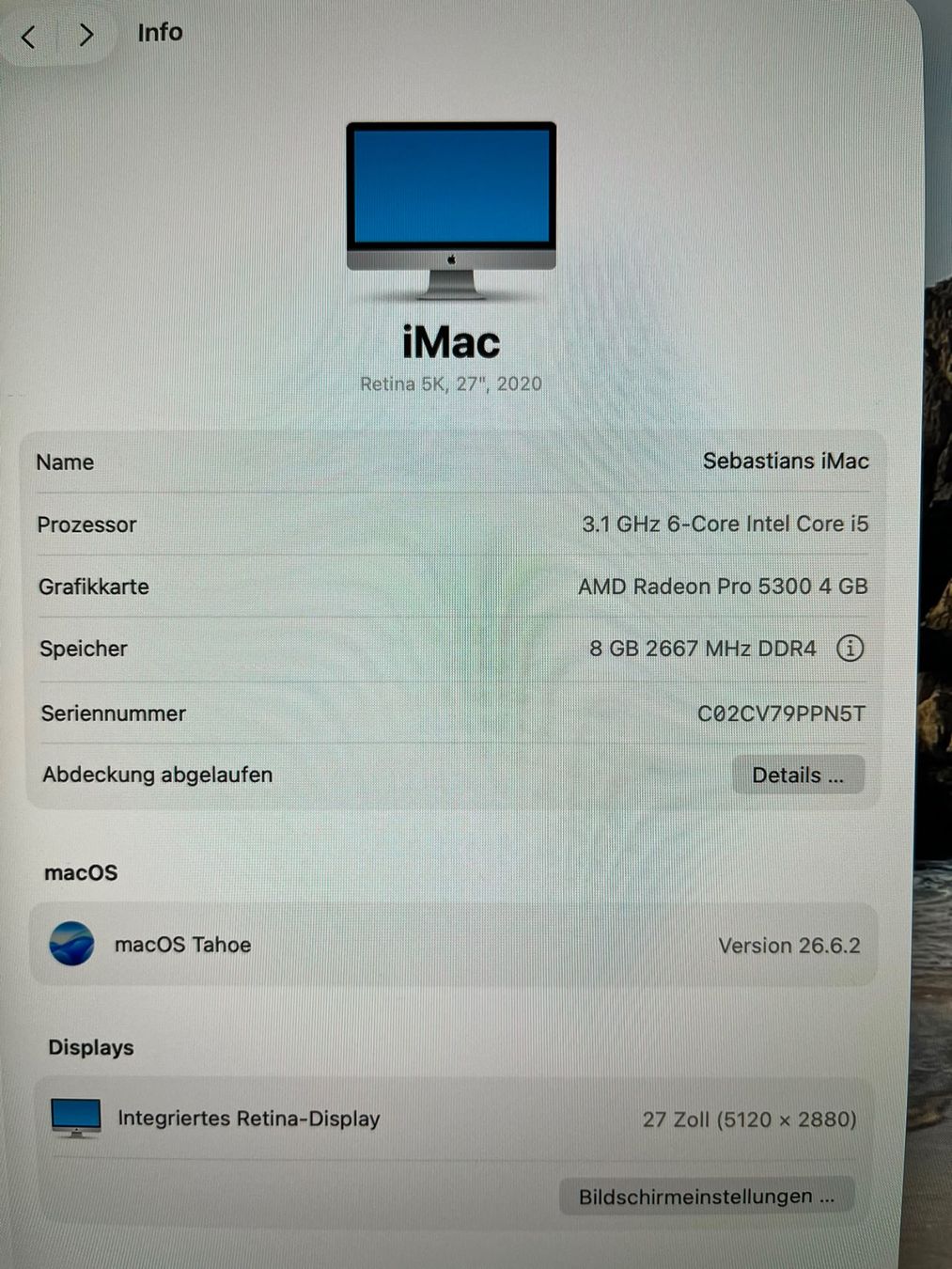Apple PCs: iMac AMD Radeon Pro 5300 – Gebraucht aus Staad SG von romi2009 2