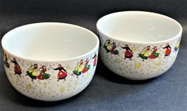 2 Bols weiss mit Decor Porzellan Langenthal iSHONi fabrikneu
