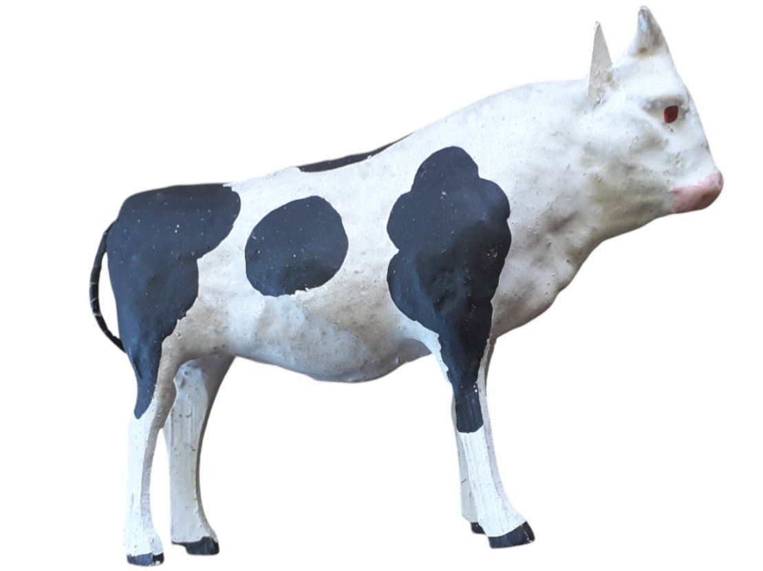Statuette: Tierfigur Krippenfigur antik - Kuh Nr.2 – Usato da Mörschwil venduto da wunderkiste44