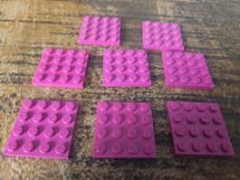 lego 3031 lot de 8 pièces Magenta Plate 4 x 4