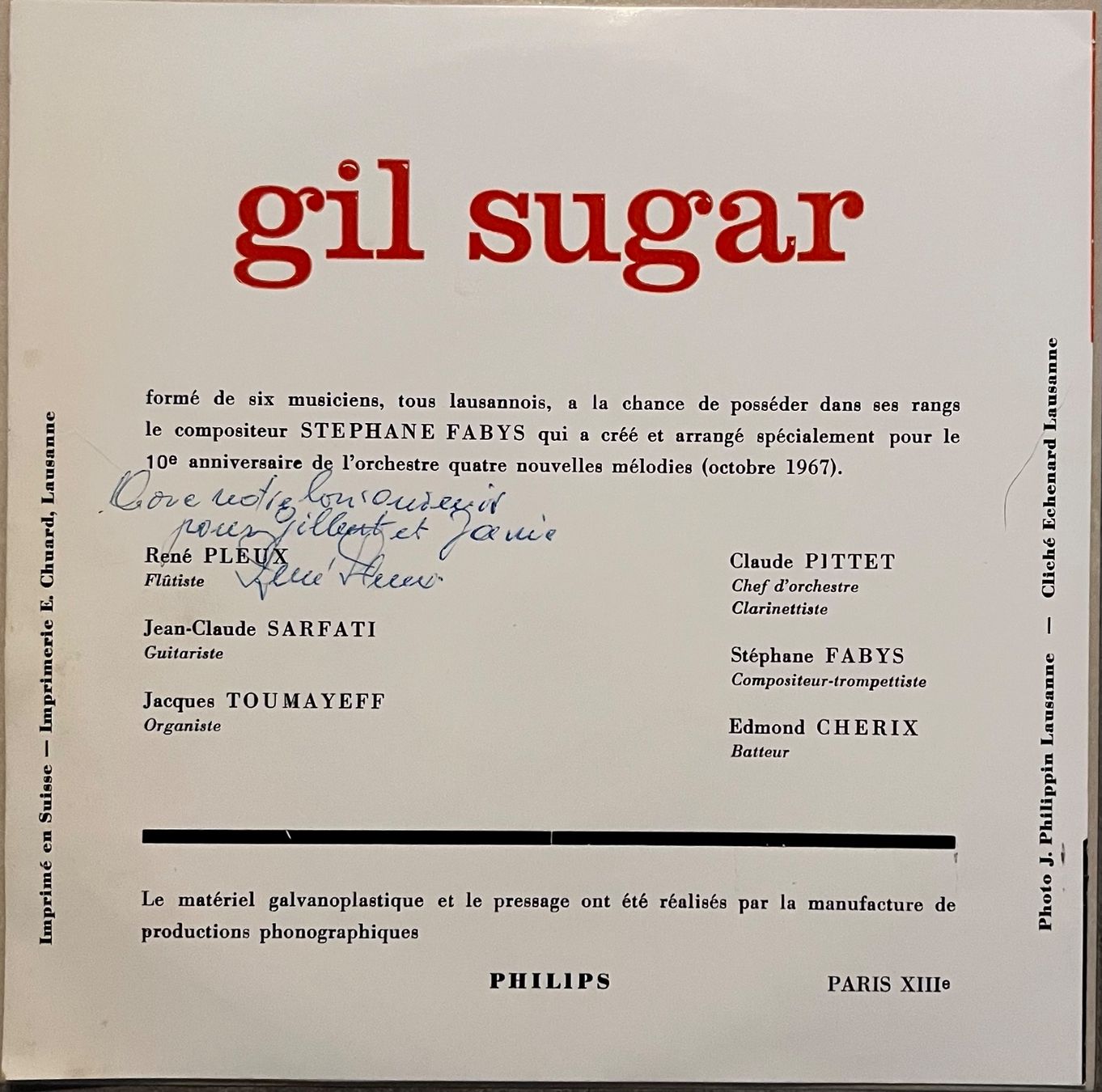 Schallplatten: GIL SUGAR - WEEK-END – Gebraucht aus Bussigny von vinyl-pas-cher 1