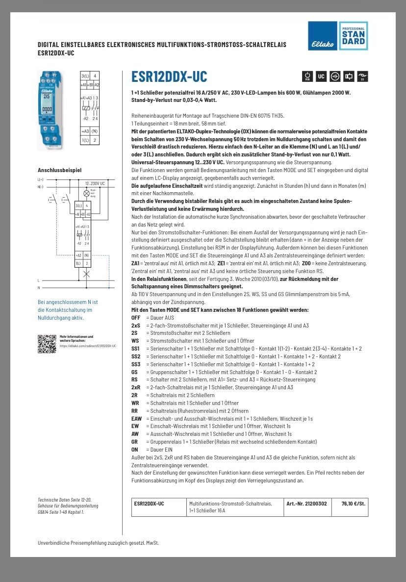 Eltako Componenti elettronici: ESR12DDX-UC – Usato da Brugg AG venduto da nr1 1