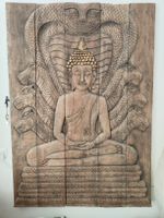 175 x 125 Buddha Holzwandtafel (5-teilig) – Holzschnitzerei