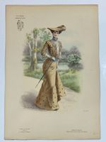 Modeblatt Mode Lithografie Paris antik