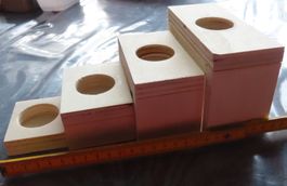 Ensemble de bougeoirs en bois à niveaux neuf