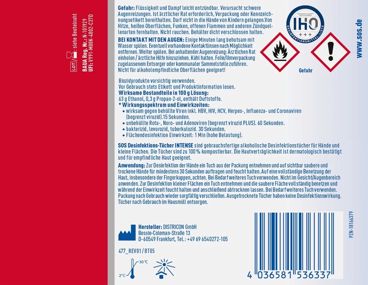 Pulizia & Igiene: Desinfektionstücher Intense Hand & Fläche, 25 St – Nuovo e nell'imballaggio originale da Bülach venduto da StoreInShop.com 1