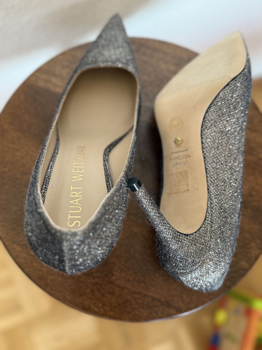 Stuart Weitzman Scarpe da donna: Stuart Weitzman Silver Sparkly Heels Size 39 - Party Perfect – Nuovo (secondo la descrizione) da Versoix venduto da pen_6hgs 5