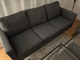 5-Sitzer Sofa dunkelgrau Stoff gebrauchter Zustand