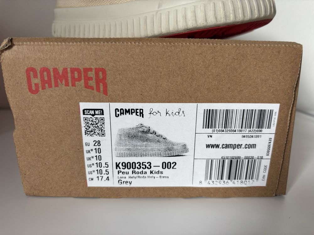 Camper Schuhe für Jungen: Camper Kids Canvas Sneakers beige Stoff rot 28 – Gebraucht aus Rebstein von wendy321meins 1