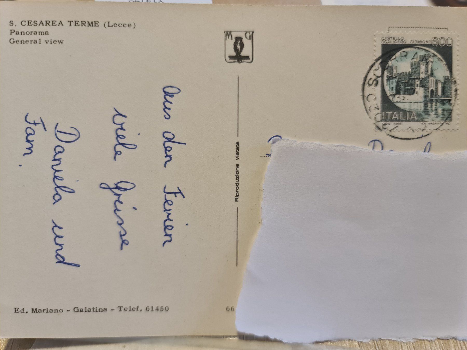 Cartoline postali: Ansichtskarte S.Cesarea Terme – Usato da Dintikon venduto da Vexi 1