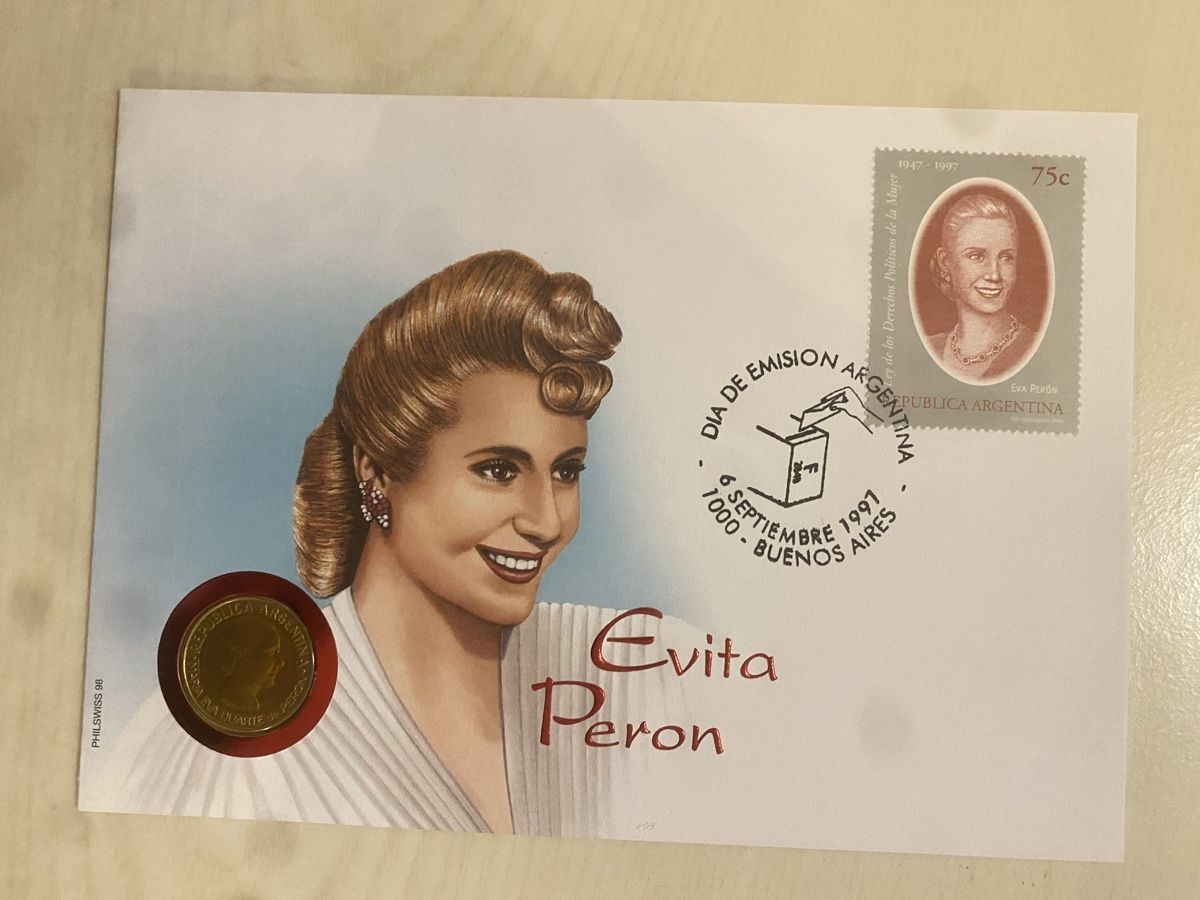 Tutti le monete: Numisbrief Evita Peron Argentina – Usato da Muralto venduto da Alex1912