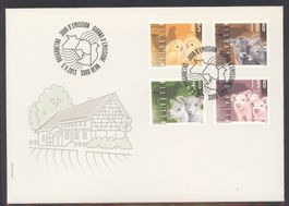 2013, FDC, Tiere auf dem Bauernhof (Nr. 1477–1480)